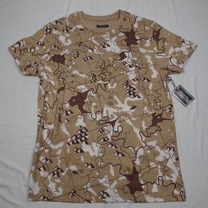 Creative Destruction Shirt Adult L Graphic Print Beige Men's Pullover Crew Neck